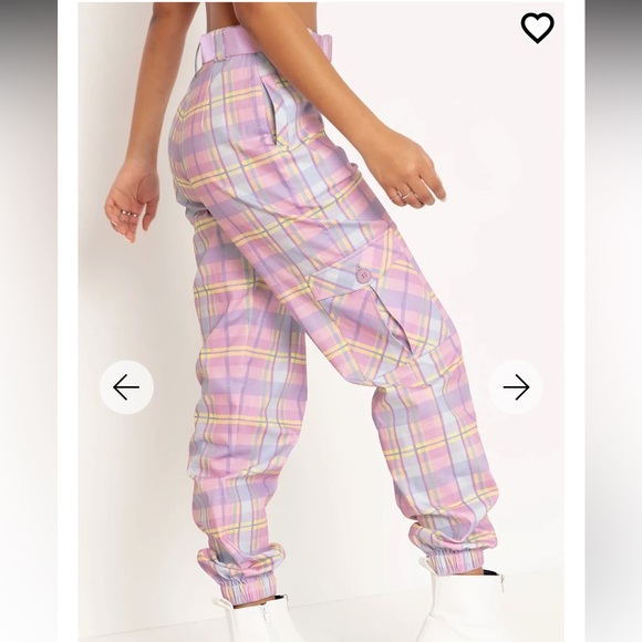 TARTAN CANDY CARGO PANTS LIMITED BLACKMILK SIZE 8 NWOT WITH BELT BM - Picture 4 of 8